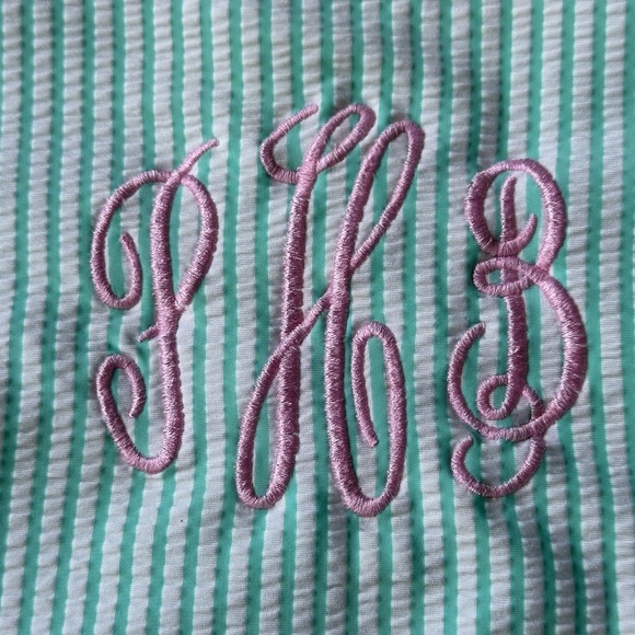 Ruffle Butts Mint Green Seersucker Long Sleeve Rash Guard One Piece 18-24 mo - Picture 2 of 8